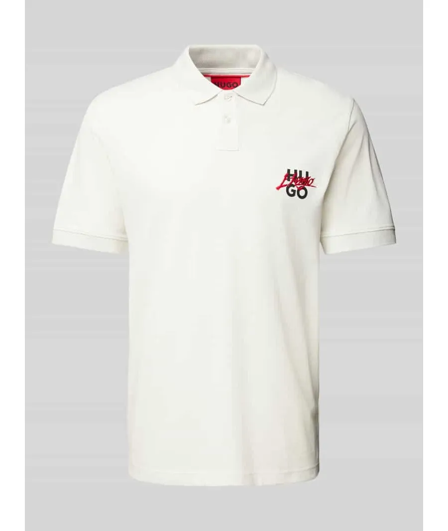 obrazek 1 Koszulka polo o kroju regular fit z nadrukiem z logo i wyhaftowanym logo