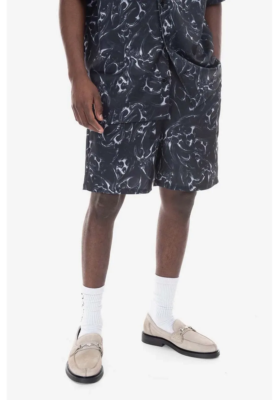 obrazek 1 Han Kjøbenhavn szorty Chrome Tribal Printed Track Shorts męskie kolor czarny M.132503-BLACK