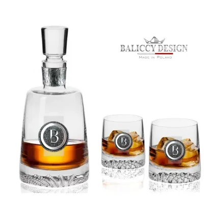 Zdjęcie Karafka i szklanki do whisky z inicjałem