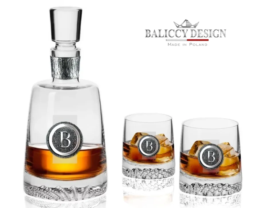obrazek 1 Karafka i szklanki do whisky z inicjałem 