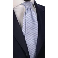Picture Blue and white houndstooth silk tie