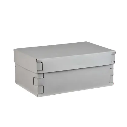 Zdjęcie Stylowe skórzane pudełko Snob 32x20xH13,5 cm w kolorze szaro-beżowym