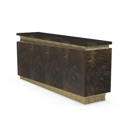 Picture Sideboard made of hammered brass and veneer - Soberanna