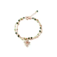 Picture Exclusive bracelet, rhodium-plated silver, white zircons, blue crystals