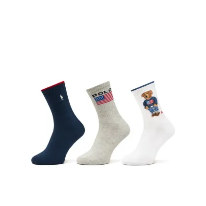 Zdjęcie Polo Ralph Lauren Zestaw 3 par wysokich skarpet damskich 455968680001 Kolorowy