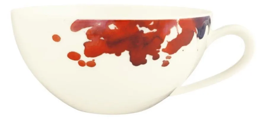 obrazek 1 Kremowa porcelanowa filiżanka do herbaty zdobiona motywem kwiatu geranium – Tettau