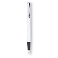 Picture Beautiful white/chrome Travaller fountain pen - Diplomat