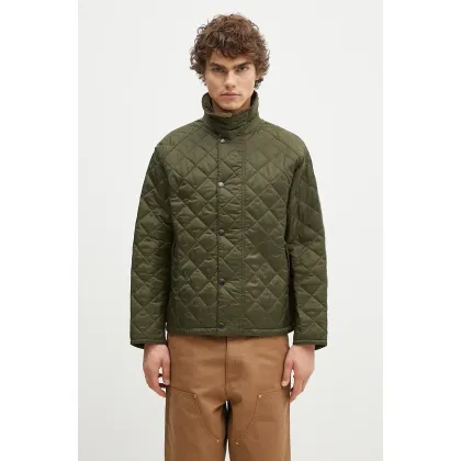 Zdjęcie Barbour kurtka OS Transport Quilted Jacket męska kolor zielony przejściowa oversize MQU1796