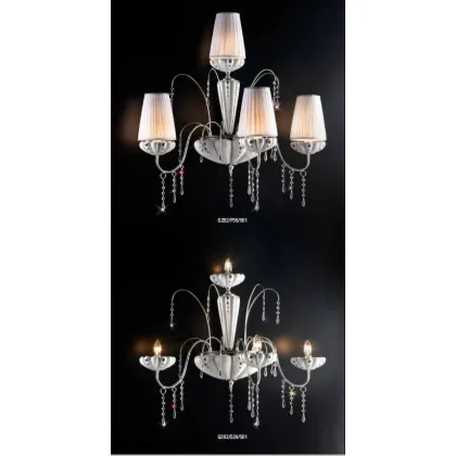 Zdjęcie Piękny włoski kinkiet z łańcuszkami kryształków Ceramiche Stella