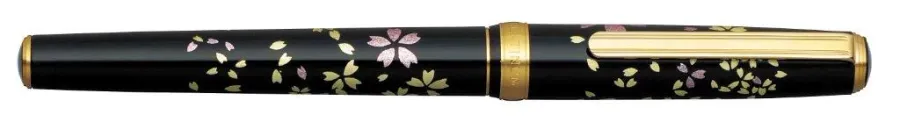 picture 1 Unique Platinum Maki-e Fountain Pen - Swirling Petals of Cherry Blossoms