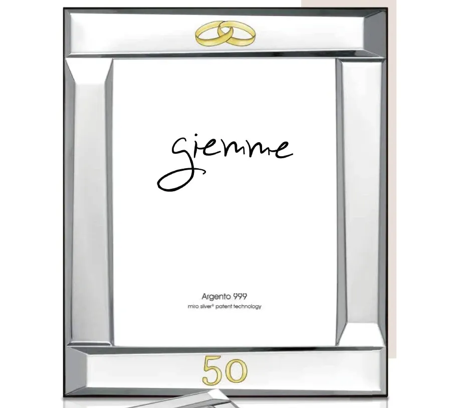 obrazek 1 Srebrna ramka na zdjęcia 20х25 cm nawiązująca do 50 rocznicy ślubu