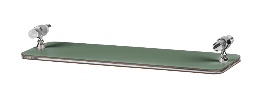 obrazek 1 Taca łazienkowa Linfinito 33x10xH5 cm ze skórzanym wykończeniem w kolorze liści eukaliptusa