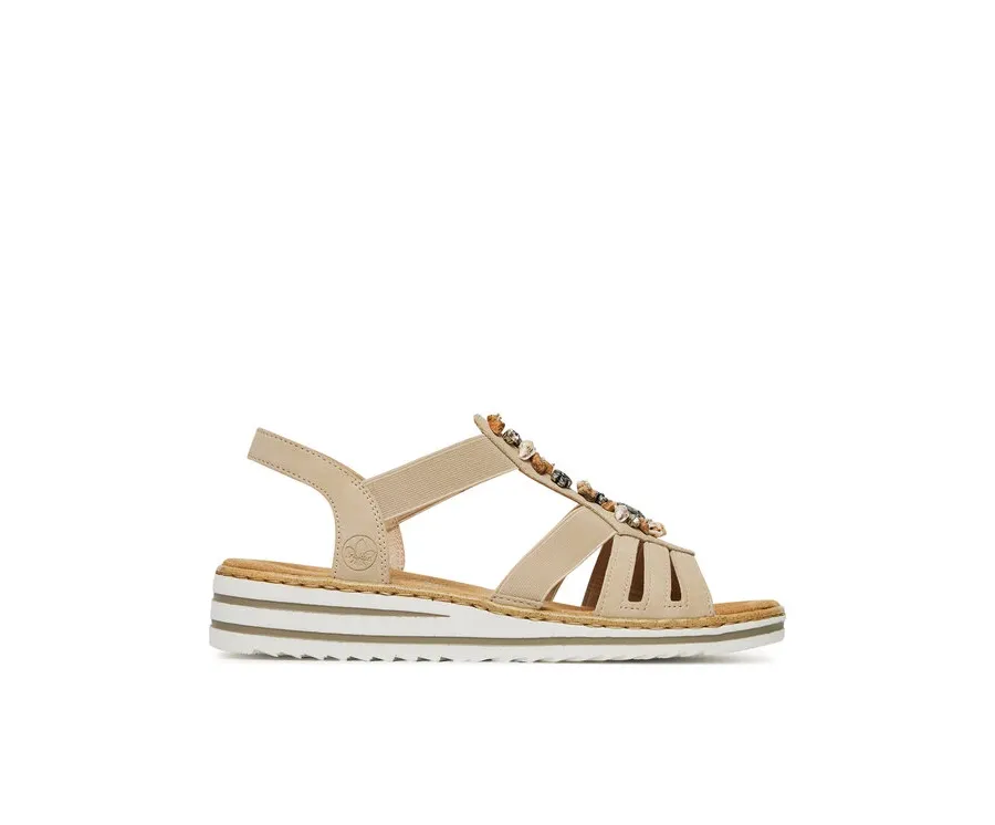 obrazek 1 Rieker Sandały V0649-62 Beżowy