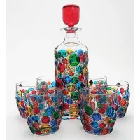 Zdjęcie Włoski zestaw 6 szklanek i karafki Bubbly z kryształu