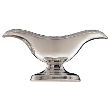 Picture Elegant sauce boat made of pewter