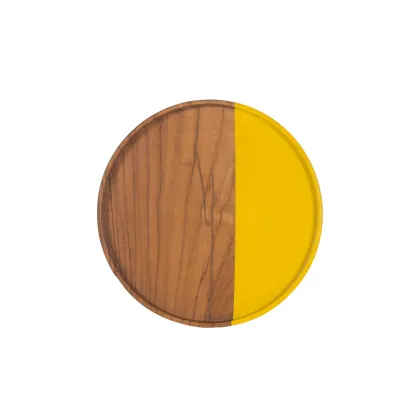 Picture Beautiful large round Decor tray made of teak