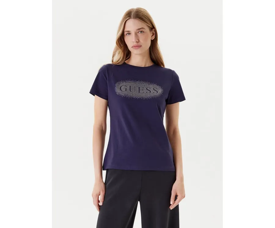 obrazek 1 Guess T-Shirt V5YI08 J1314 Granatowy Regular Fit