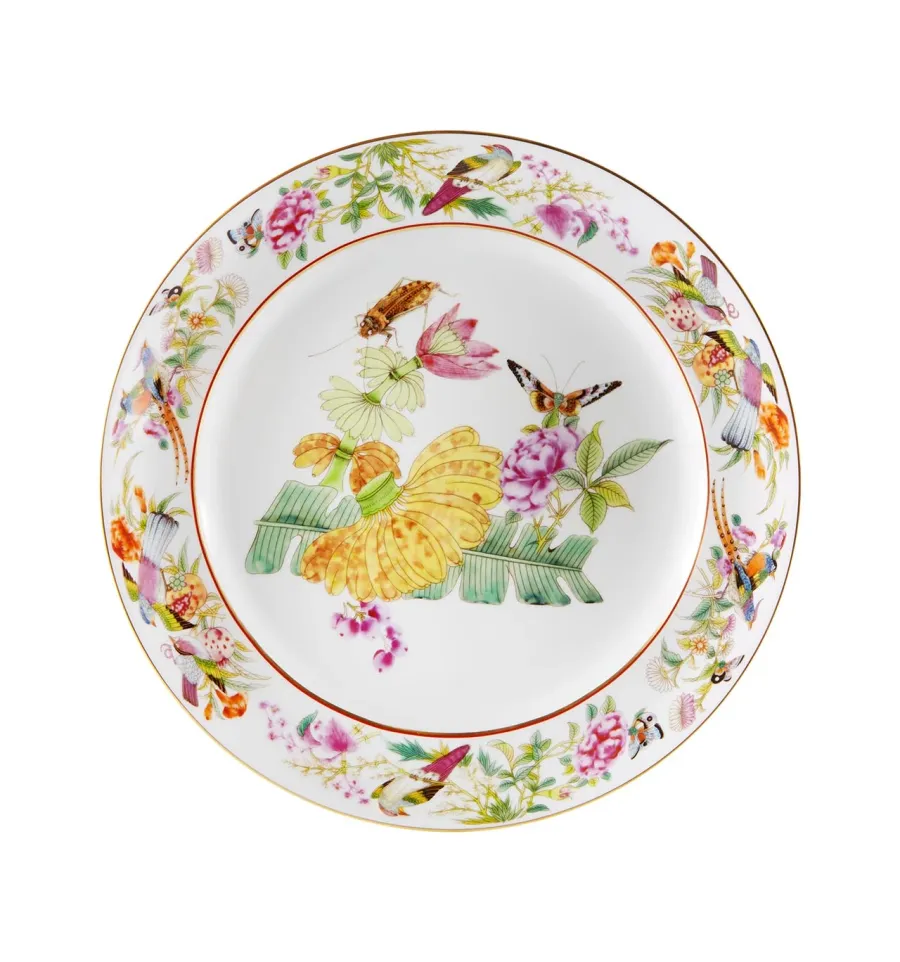 obrazek 1 Porcelanowy płaski okrągły talerz Paço Real z przedstawieniem rośliny - Vista Alegre