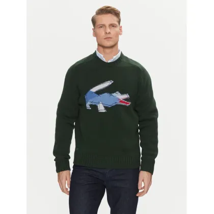Zdjęcie Lacoste Sweter AH3145 Zielony Classic Fit