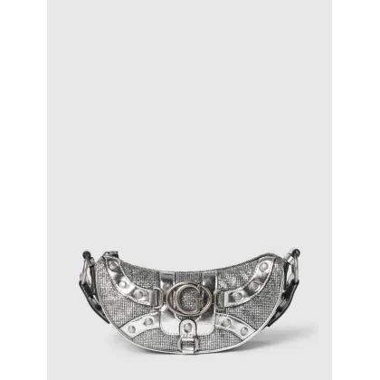 Zdjęcie Torebka saddle z aplikacją z logo model ‘VINTAGE’ w kolorze srebrnym