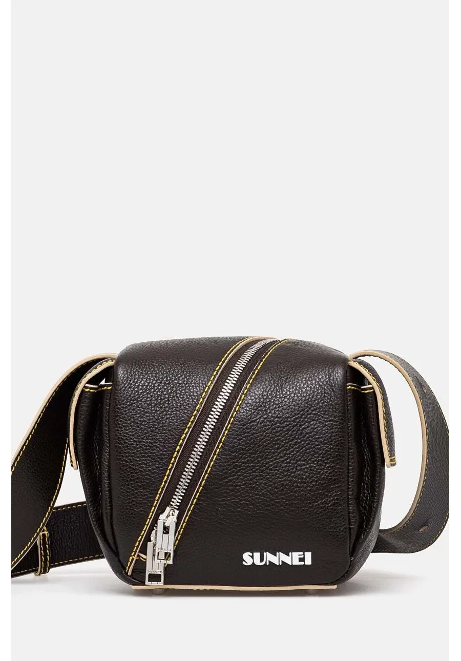 obrazek 1 Sunnei torebka skórzana kolor brązowy MACCWBAG005