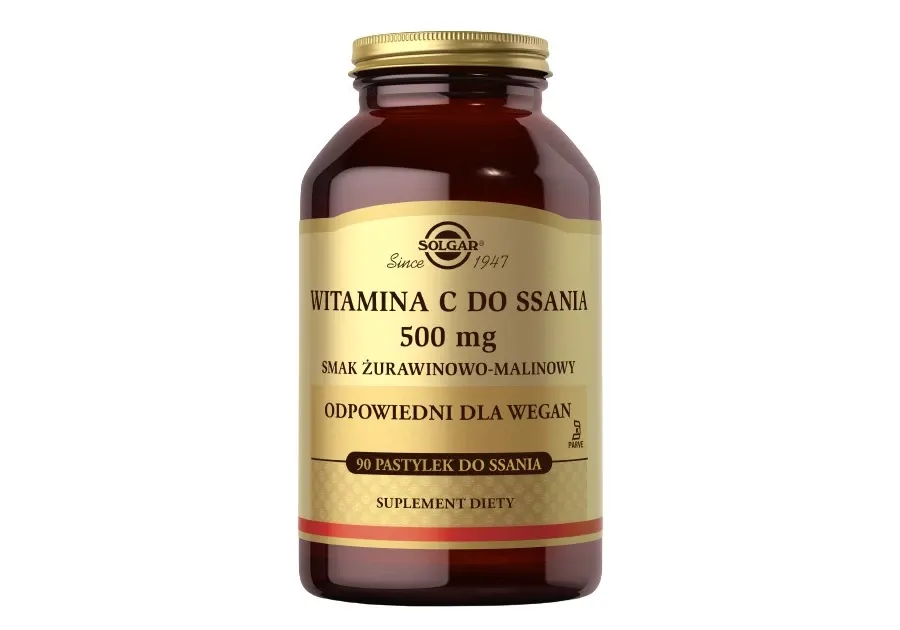 obrazek 1 Solgar Witamina C 500 mg smak żurawina/malina pastylki do ssania