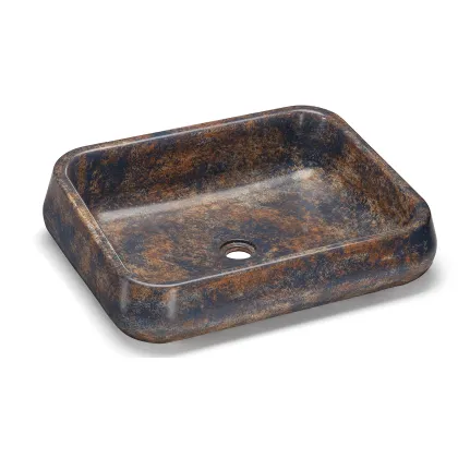 Zdjęcie Stylowa umywalka 60 cm PERSEUS BASIC – GRANITE, niebiesko-szary i ochra, lakier półmatowy