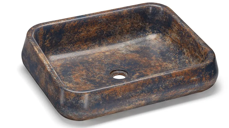 obrazek 1 Stylowa umywalka 60 cm PERSEUS BASIC – GRANITE, niebiesko-szary i ochra, lakier półmatowy