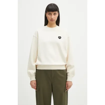 Zdjęcie Carhartt WIP bluza bawełniana Ingo Sweat damska kolor beżowy z aplikacją I034677