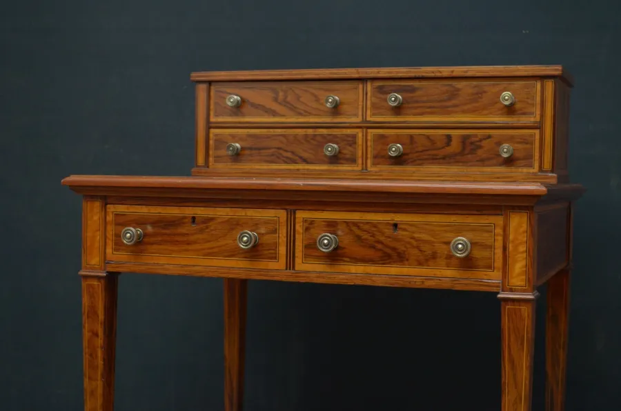 obrazek 3 Eleganckie biurko w stylu edwardiańskim z drzewa różanego - antyk