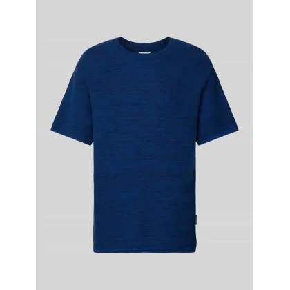 Zdjęcie T-shirt z prążkowanym, okrągłym dekoltem model ‘AAMBROSIO’