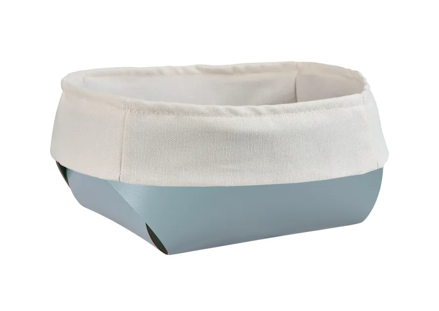 obrazek 2 Oryginalny skórzany koszyk w kolorze błękitu nieba