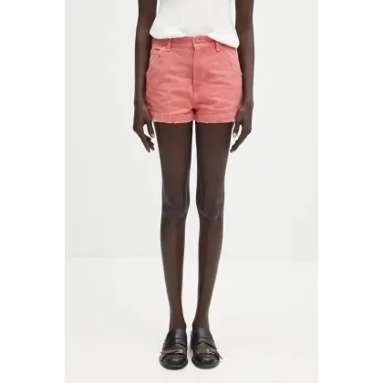Zdjęcie AMBUSH szorty jeansowe Canvas Short Pants damskie kolor różowy gładkie high waist 12115383