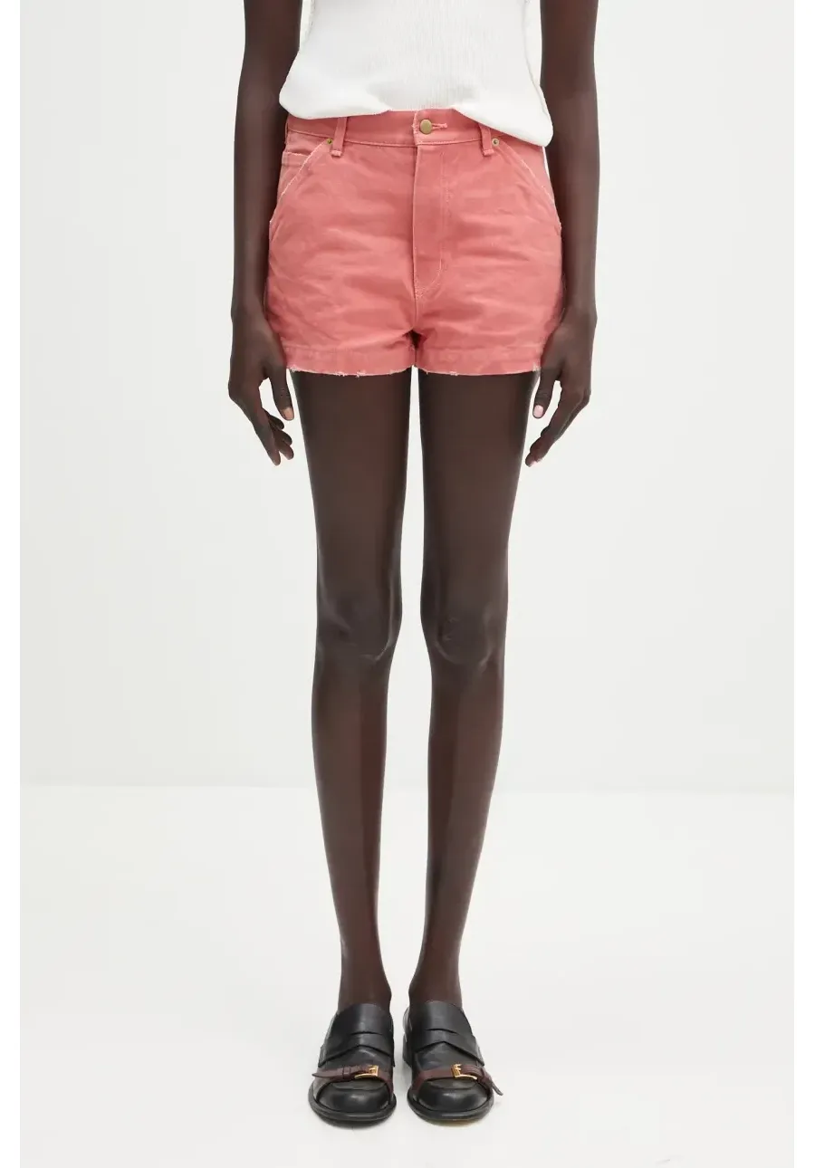 obrazek 1 AMBUSH szorty jeansowe Canvas Short Pants damskie kolor różowy gładkie high waist 12115383