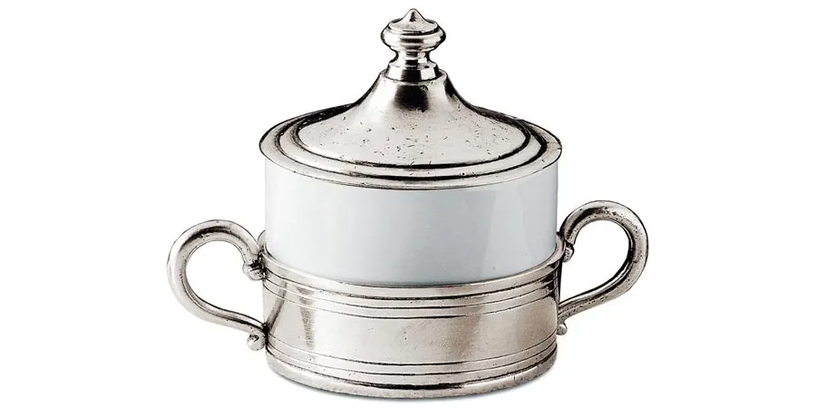 obrazek 1 Cukiernica vintage - ceramika i pewter