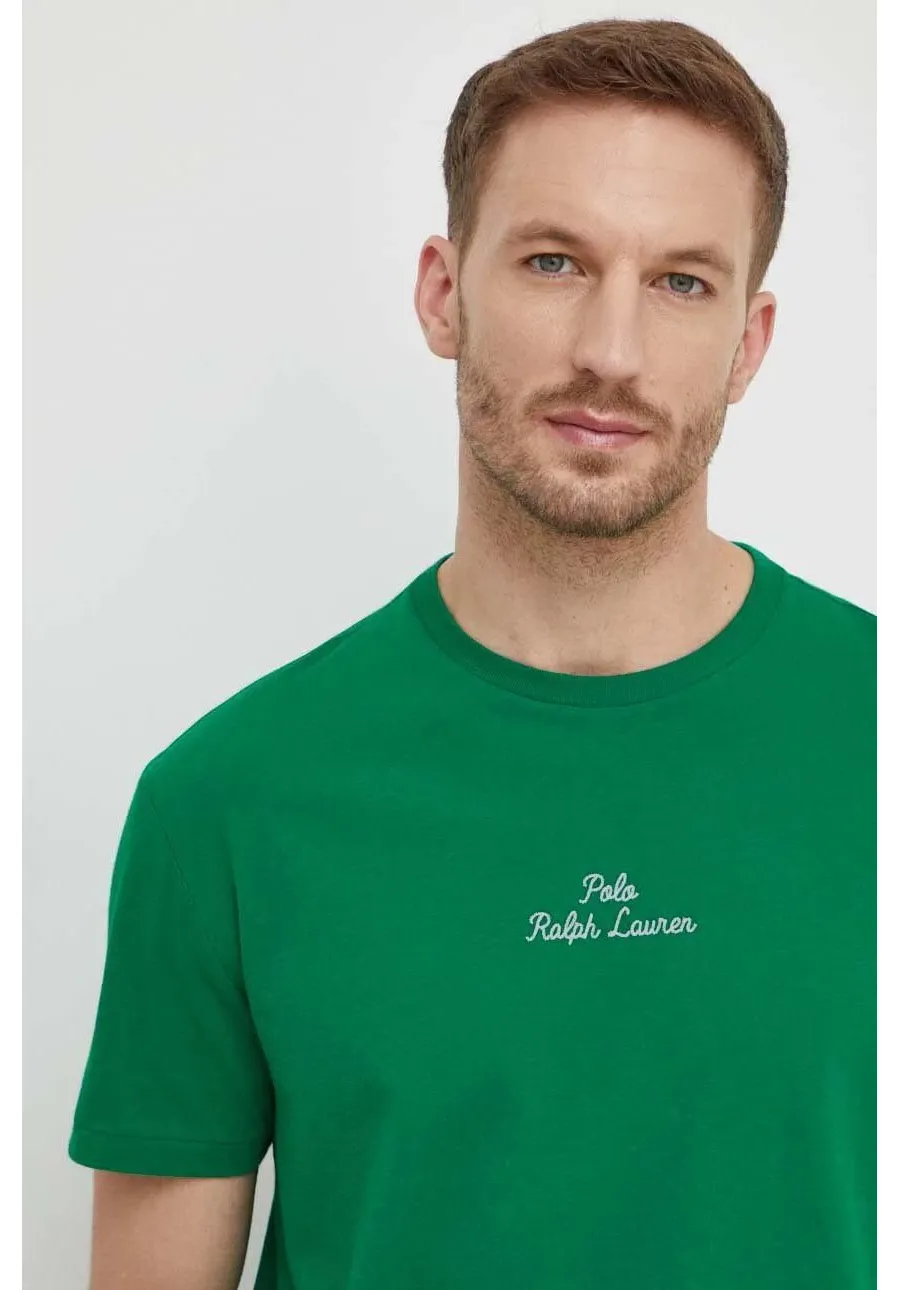 obrazek 1 Polo Ralph Lauren t-shirt bawełniany męski kolor zielony gładki