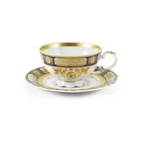 Zdjęcie Stylowa bogato zdobiona filiżanka do herbaty ze spodkiem z porcelany - Leander
