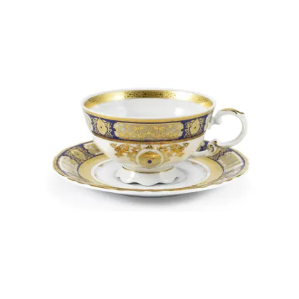 Picture Stylish, richly decorated porcelain tea cup and saucer - Leander