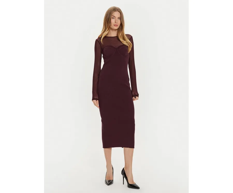 obrazek 1 TWINSET Sukienka koktajlowa 242AT3040 Fioletowy Slim Fit