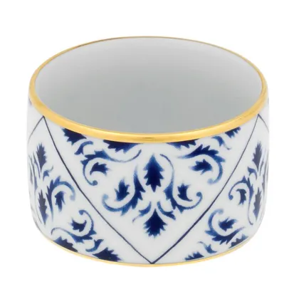 Zdjęcie Porcelanowa miska Transatlântica z wyjątkowym niebieskim ornamentem i złotym wykończeniem - Vista Alegre