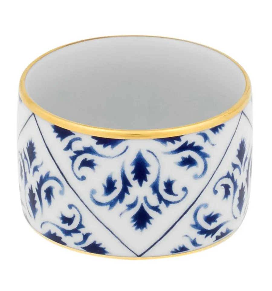 obrazek 1 Porcelanowa miska Transatlântica z wyjątkowym niebieskim ornamentem i złotym wykończeniem - Vista Alegre