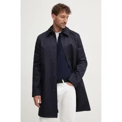 Zdjęcie A.P.C. płaszcz bawełniany mac ville kolor granatowy przejściowy COZBA.H01103