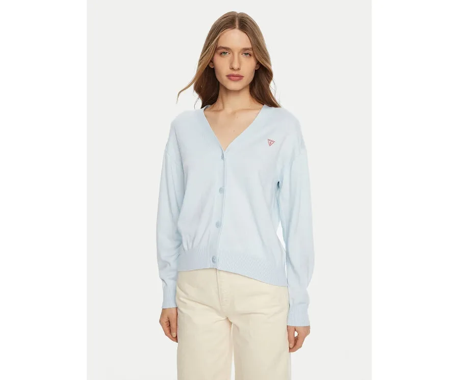 obrazek 1 Guess Jeans Sweter W4BR16 Z3HO2 Błękitny Regular Fit