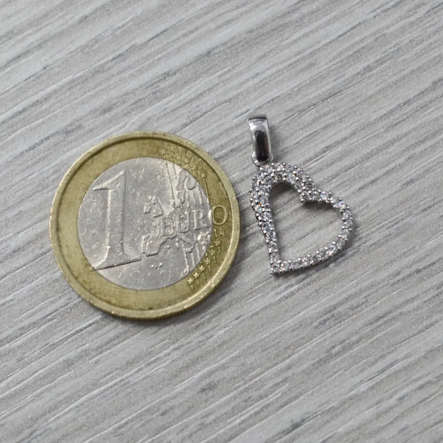 obrazek 4 Elegancki naszyjnik z sercem z cyrkoniami w złocie i srebrze