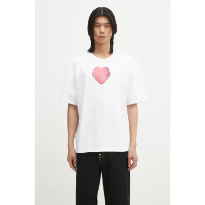 Zdjęcie Fiorucci t-shirt bawełniany Lollipop Heart Print Boxy Fit T-Shirt męski kolor biały z nadrukiem U02SPTSH103CJ01WH03