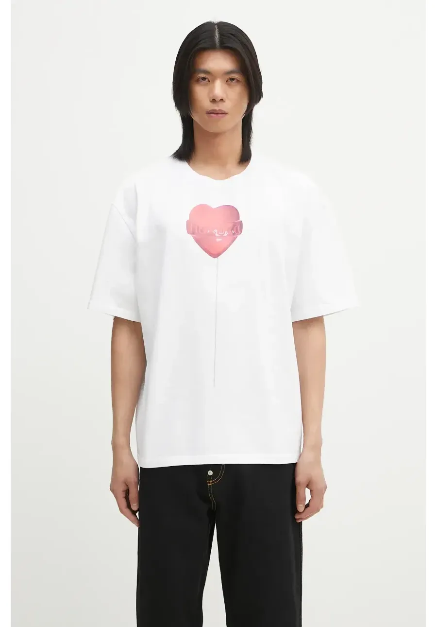 obrazek 1 Fiorucci t-shirt bawełniany Lollipop Heart Print Boxy Fit T-Shirt męski kolor biały z nadrukiem U02SPTSH103CJ01WH03