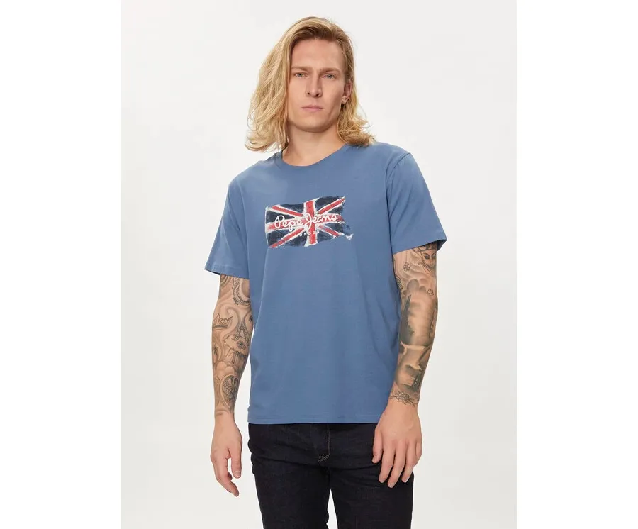 obrazek 1 Pepe Jeans T-Shirt Clag PM509384 Niebieski Regular Fit