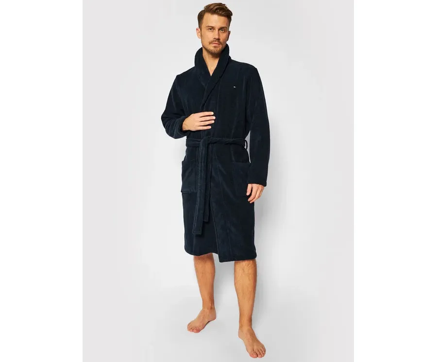 obrazek 1 Tommy Hilfiger Szlafrok Icon Bathrobe 2S87905539 Granatowy