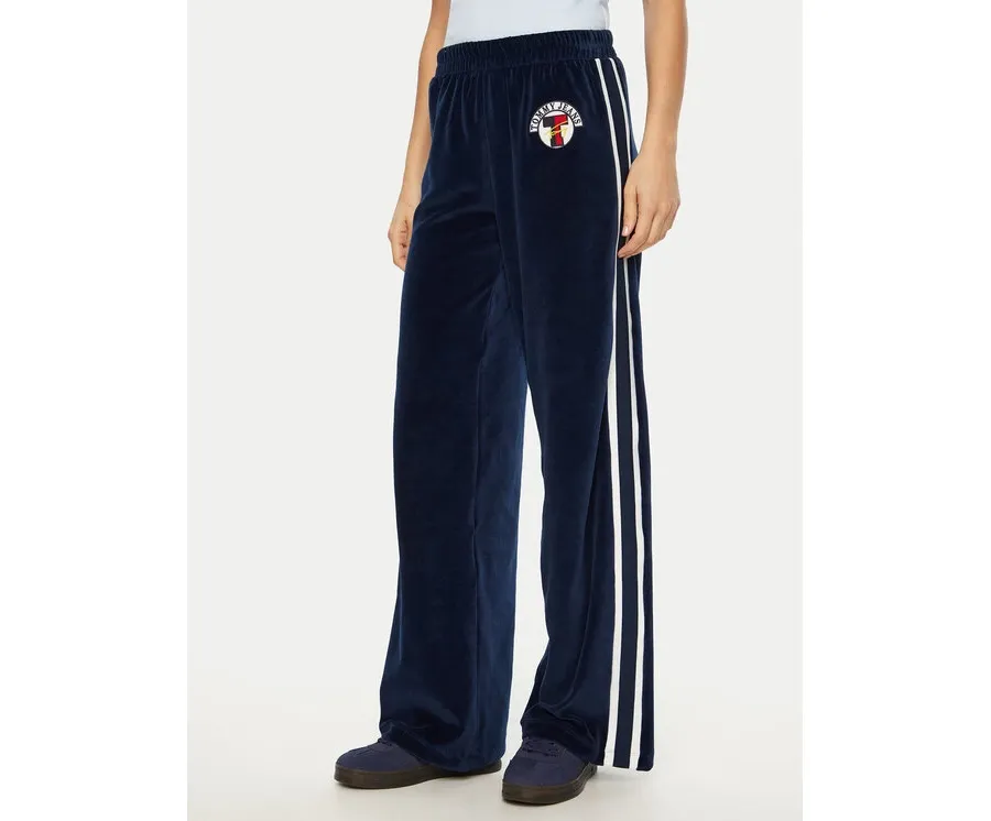 obrazek 1 Tommy Jeans Spodnie dresowe Velvet DW0DW20542 Niebieski Regular Fit