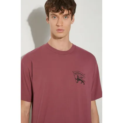 Zdjęcie Carhartt WIP t-shirt bawełniany Stamp męski kolor różowy z nadrukiem I033670.2B006